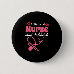 Geschenk für Krankenschwester Ich küsste eine Kr Button
