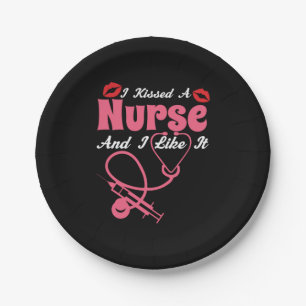 Geschenk für Krankenschwester Ich küsste eine Kr Pappteller