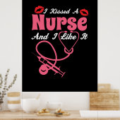 Geschenk für Krankenschwester | Ich küsste eine Kr Poster (Küche)