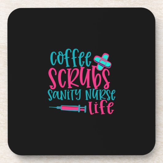 Geschenk für Krankenschwester | Kaffeekrubs Sanity Getränkeuntersetzer (Vorderseite)