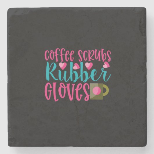 Geschenk für Krankenschwester | Kaffeeschrubben Gu Steinuntersetzer (Vorderseite)