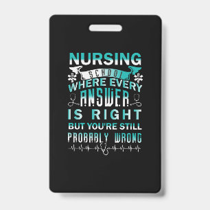 Geschenk für Krankenschwester   Krankenschule, in  Ausweis