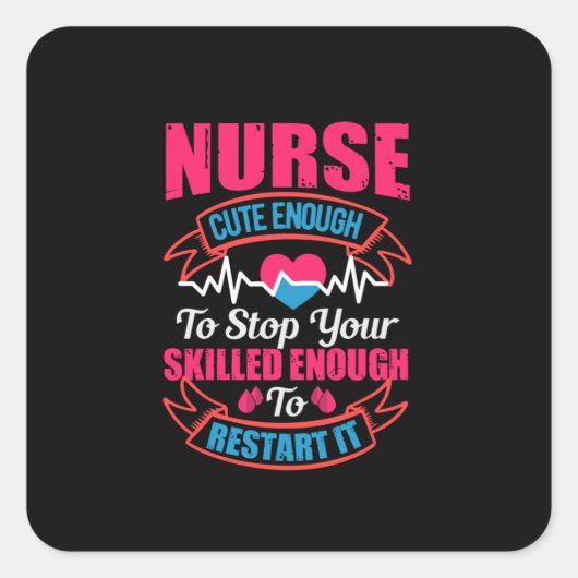 Geschenk für Krankenschwester | Krankenschwester N Quadratischer Aufkleber (Vorderseite)