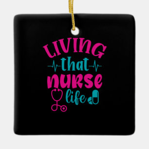 Geschenk für Krankenschwester   Leben in diesem Kr Keramikornament