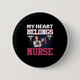 Geschenk für Krankenschwester Mein Herz gehört d Button