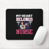 Geschenk für Krankenschwester | Mein Herz gehört d Mousepad (Mit Mouse)