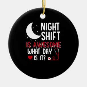 Geschenk für Krankenschwester   Nachtverschiebung  Keramik Ornament