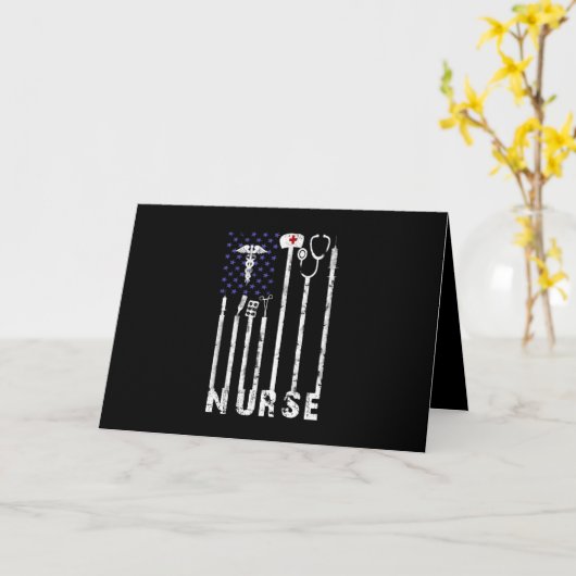 Geschenk für Krankenschwester | Nurse American Fla Karte (Gelbe Blume)