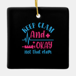 Geschenk für Krankenschwester Ruhe Behalten und Keramikornament