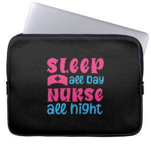 Geschenk für Krankenschwester Schlafen Ganztägig Laptopschutzhülle