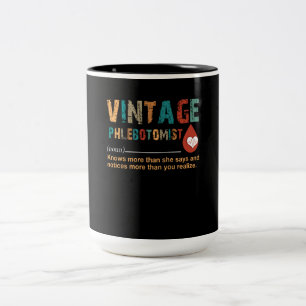 Geschenk für Krankenschwester   Vintager Phlebotom Zweifarbige Tasse