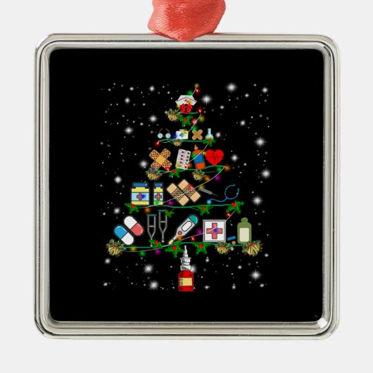 Geschenk für Krankenschwester | Weihnachtsbaum für Ornament Aus Metall (Vorne)