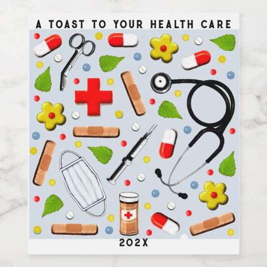 Geschenk für Krankenschwester Weinetikett (Einzelnes Label)