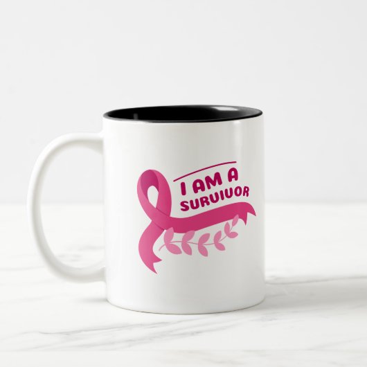 Geschenk für Krebspatient Ich bin ein Überlebender Zweifarbige Tasse (Links)