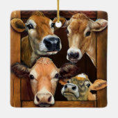 Geschenk für Kuh Lover Xmas Funny Beef Rind Bauer Keramikornament (Rückseite)
