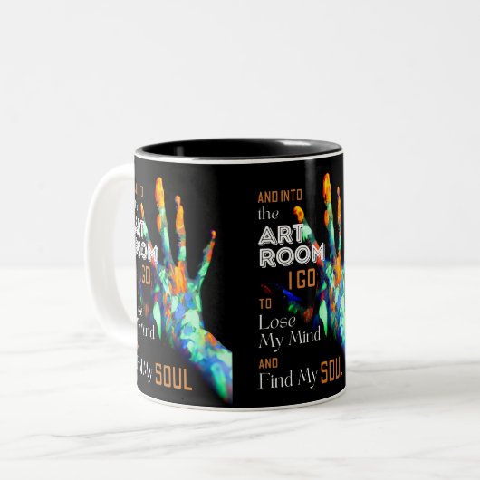 Geschenk für Künstler, in den Kunstraum I Go Zweifarbige Tasse (Vorderseite Links)