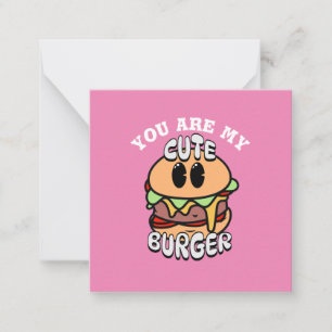 Geschenk für Lebensmittel, Niedliche Burger, Süßes Mitteilungskarte