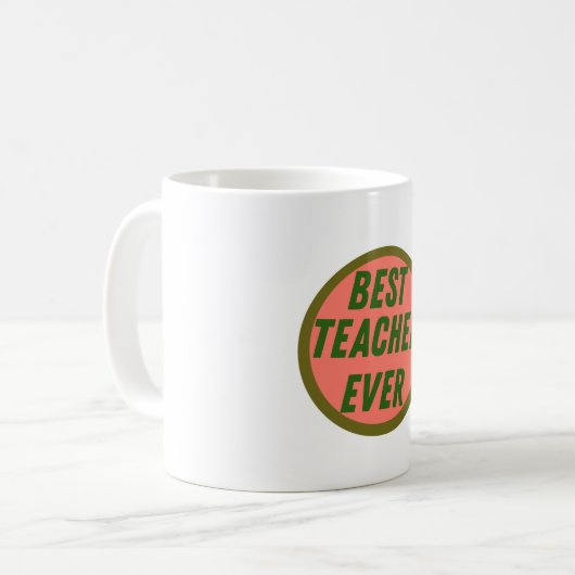 Geschenk für Lehrer - Bester Lehrer je Kaffeetasse (Vorderseite Links)