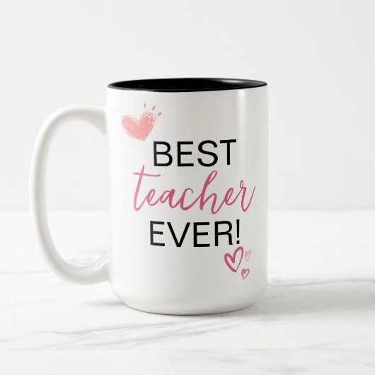 Geschenk für Lehrer | Bester Lehrer je Zweifarbige Tasse (Links)