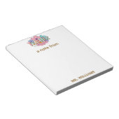 Geschenk für Lehrer Custom Illustriert Blue Notizblock (angewinkelt)