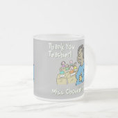 Geschenk für Lehrer. Danke Asiatische Weibliche Le Mattglastasse (VorderseiteRechts)