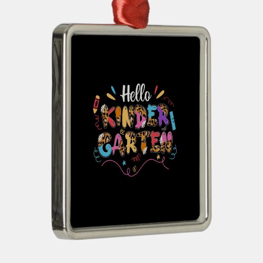 Geschenk für Lehrer | Hallo Kinder Garten Ornament Aus Metall (Rechts)