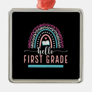 Geschenk für Lehrer   Hello First Grade Ornament Aus Metall