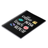 Geschenk für Lehrer | Kaffeemaske Teach Repeat Qua Notizblock (Linke Seite)