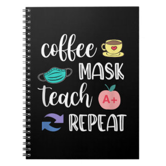 Geschenk für Lehrer | Kaffeemaske Teach Repeat Qua Notizblock