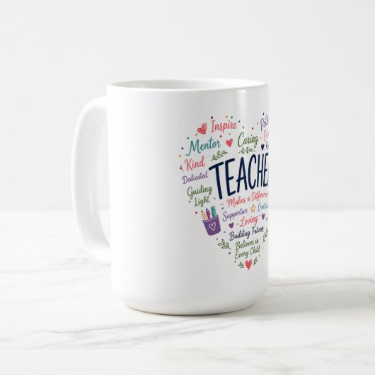 Geschenk für Lehrer Kaffeetasse (Vorderseite Links)