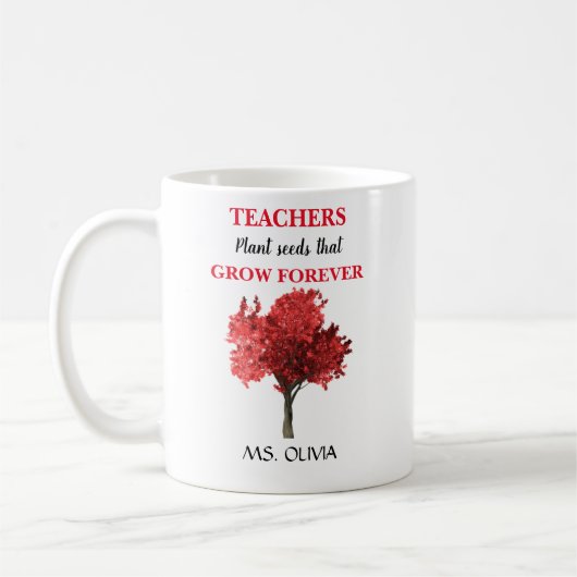 Geschenk für Lehrer - LehrerInnen wachsen Minds He Kaffeetasse (Links)