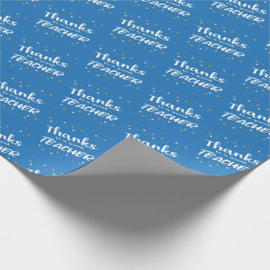 Geschenk für Lehrer mit Sternen Geschenkpapier (Ecke)
