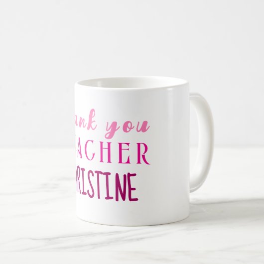 Geschenk für Lehrer, Personalisiert danke Kaffeetasse (VorderseiteRechts)