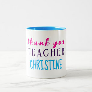 Geschenk für Lehrer, Personalisiert danke Zweifarbige Tasse