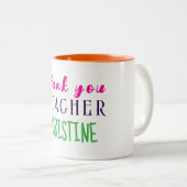 Geschenk für Lehrer, Personalisiert danke Zweifarbige Tasse (VorderseiteRechts)