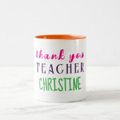 Geschenk für Lehrer, Personalisiert danke Zweifarbige Tasse (Mittel)