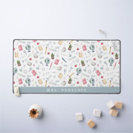 Geschenk für Lehrer | Personalisiertes Wasserfarbm Schreibtischunterlage