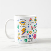 Geschenk für Lehrer, Retro Groovy Floral Kaffeetasse (Links)