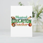 Geschenk für Lehrer | Sportlehrer Dankeskarte (Stehend Vorderseite)