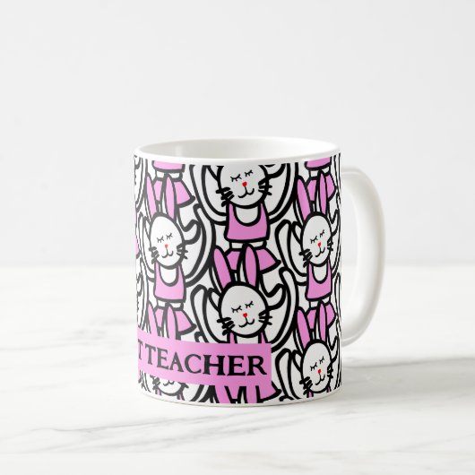 Geschenk für Lehrer, Tanzkaninchen Kaffeetasse (VorderseiteRechts)