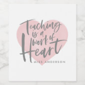 Geschenk für Lehrer Weinetikett (Einzelnes Label)