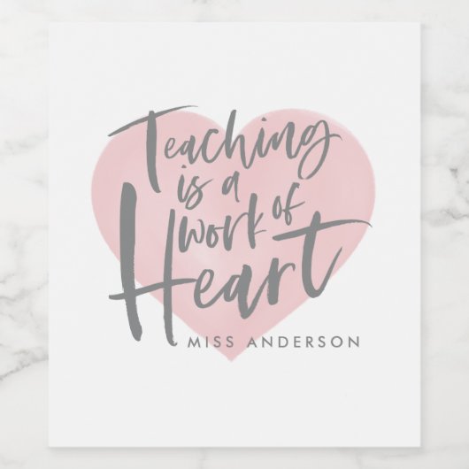 Geschenk für Lehrer Weinetikett (Einzelnes Label)