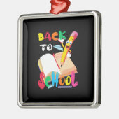 Geschenk für Lehrer | Zurück zur Schule Ornament Aus Metall (Links)