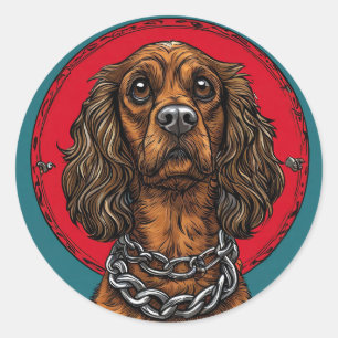 Geschenk für Liebhaber reinrassiger Hunde, Moderne Runder Aufkleber