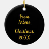 Geschenk für Line Dancer statt tanzen Gold Shoes Keramik Ornament (Hinten)