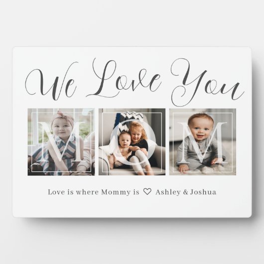 Geschenk für Mama 3 Foto Collage Plaque Fotoplatte (Vorderseite)