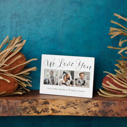 Geschenk für Mama 3 Foto Collage Plaque Fotoplatte (Seite)