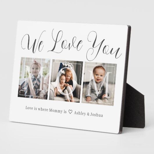 Geschenk für Mama 3 Foto Collage Plaque Fotoplatte (Seite)