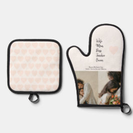 Geschenk für Mama, Chef, Lehrer oder Ehefrau - Ofenhandschuh & Topflappen-Set