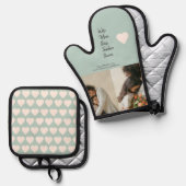 Geschenk für Mama, Chef, Lehrer oder Ehefrau - Ofenhandschuh & Topflappen-Set (Vorderseite/Rückseite)